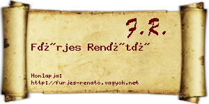 Fürjes Renátó névjegykártya